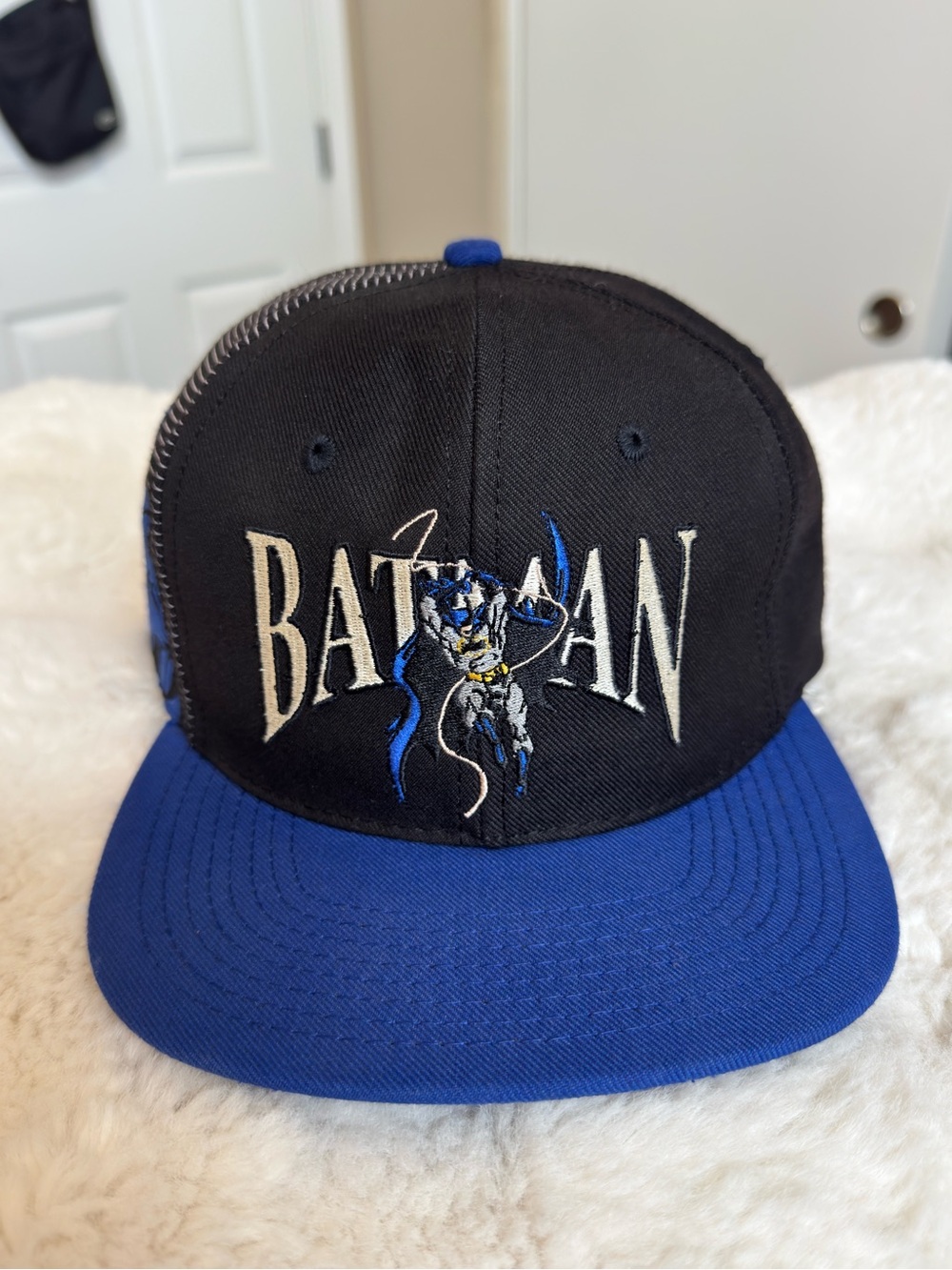 VTG 1996 Batman Embroidered SnapBack Hat DC Comics Warner Bros USA RARE W/ Tags